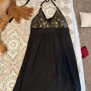 Victoria's Secret Black and Gold Mini Dress
